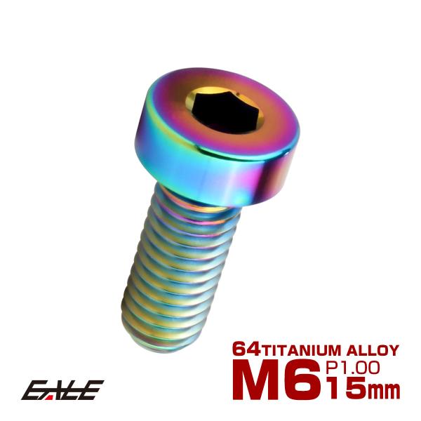 チタンボルト M6×15mm P1.0 キャップボルト 六角穴付 低頭ボルト ローヘッド 低頭キャッ...