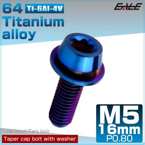チタンボルト M5×16mm P0.8 ワッシ...の詳細画像1