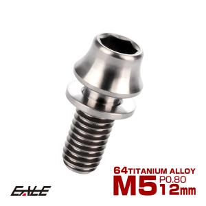 64チタン M5×12mm P=0.8 ワッシャー組込 カーブ テーパーヘッド