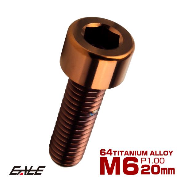 チタンボルト M6×20mm P1.0 キャップボルト キャップスクリュー 六角穴付き ボルト ブロ...