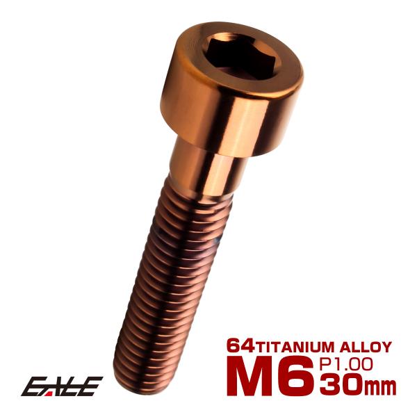 チタンボルト M6×30mm P1.0 キャップボルト キャップスクリュー 六角穴付き ボルト ブロ...