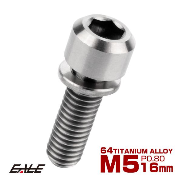 チタンボルト M5 16mm P0.8 キャップボルト 六角穴 ワッシャー付き チタン原色 JA30...