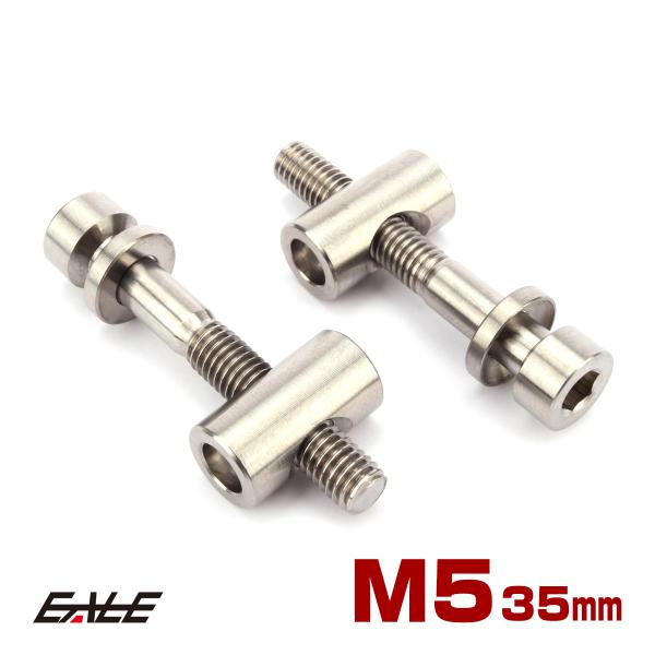 シートポスト用 固定ボルト M5 35mm チタン トムソン対応  シルバー 自転車 2個セット J...