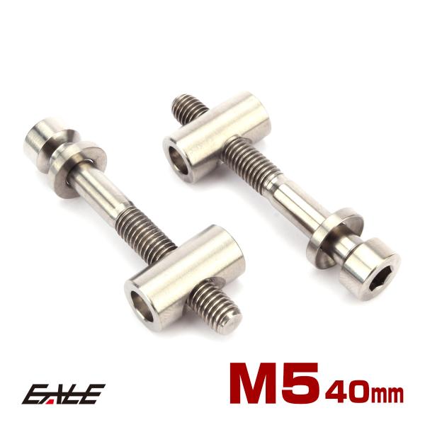 シートポスト用 固定ボルト M5 40mm チタン トムソン対応  シルバー 自転車 2個セット J...