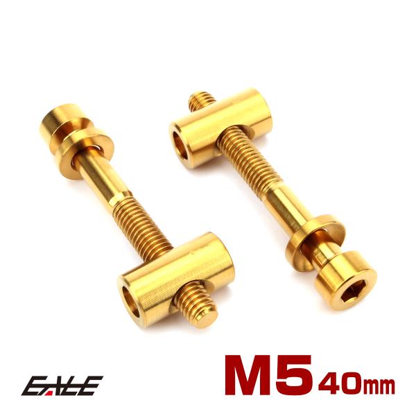 シートポスト用 固定ボルト M5 40mm チタン トムソン対応  ゴールド 自転車 2個セット J...