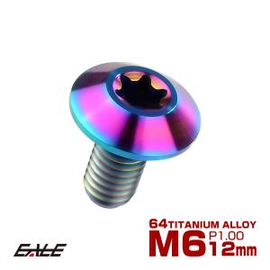 チタンボルト M6 12mm P1.0 ボタンボルト トルクス穴付き