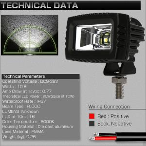 20W LED 作業灯 ワークライト 小型 軽...の詳細画像3
