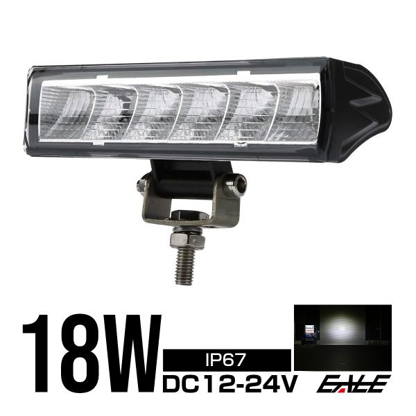 LED ライトバー 作業灯 ワークライト 18W 12V 24V 4WD オフロード ブラック フェ...