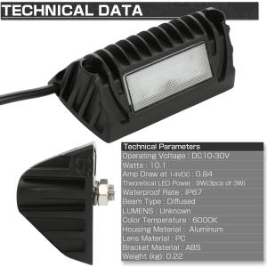 LED デッキライト 作業灯 9W 12V 2...の詳細画像3