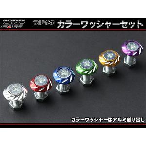 フジツボ カラーワッシャー付 ナンバーボルト アルミ