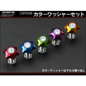 フジツボ カラーワッシャー付 ナンバーボルト アルミ