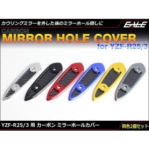 YZF-R25 R3用 ミラー ホール カバー カーボン アルミ削り出し カウリングミラーを外した後の目隠しに RG10J RH07J S-688｜eale