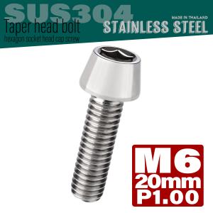 M6×20mm テーパーヘッドボルト ステンレス製キャップボルト クランクケースなどのエンジン周りに シルバー TB0014