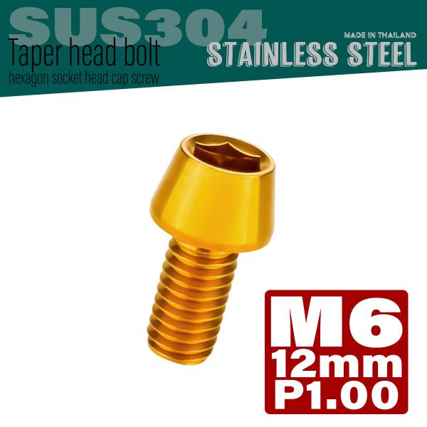 M6×12mm テーパーヘッドボルト ステンレス製キャップボルト クランクケースなどのエンジン周りに...