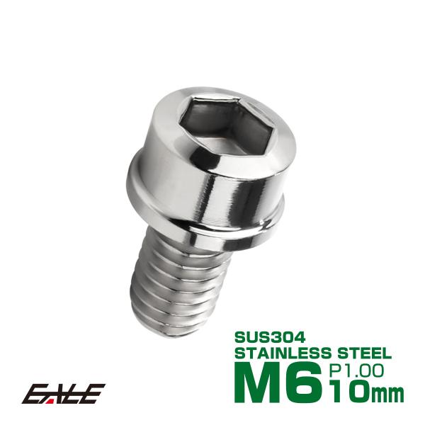 SUS304 キャップボルト M6×10mm P1.0 六角穴付きボルト スリムヘッド シルバー ス...