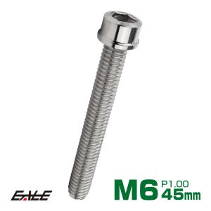 SUS304 キャップボルト M6×45mm P1.0 六角穴付きボルト スリムヘッド シルバー ステンレス製 TB0196｜eale