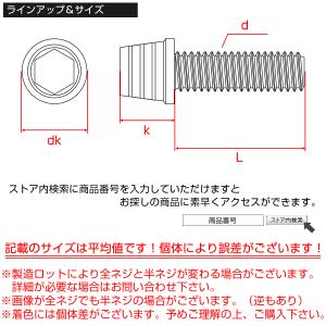 M4×15mm テーパー シェル ヘッド ボル...の詳細画像3