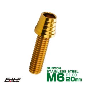 M6×20mm テーパーシェルヘッドボルト ステンレス製キャップボルト クランクケースなどのエンジン周りに ゴールド TB0309