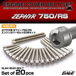 エンジンカバー ボルトセット ZEPHYR ゼファー750 RS 20本セット スリムヘッド カワサキ用 シルバー TB8963｜eale