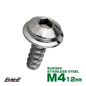 M4×12mm ステップヘッドネジ タッピングネジ ステンレス 削り出し トラス頭 カウルやパネルなどに シルバー TC0031