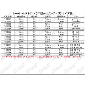 M4×16mm ホールヘッドネジ タッピングネ...の詳細画像2