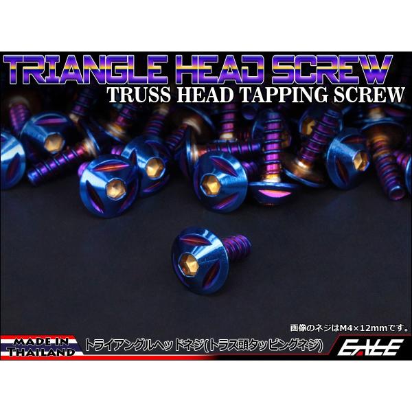 M5×16mm トライアングルヘッドネジ タッピングネジ ステンレス 削り出し トラス頭 焼チタンカ...