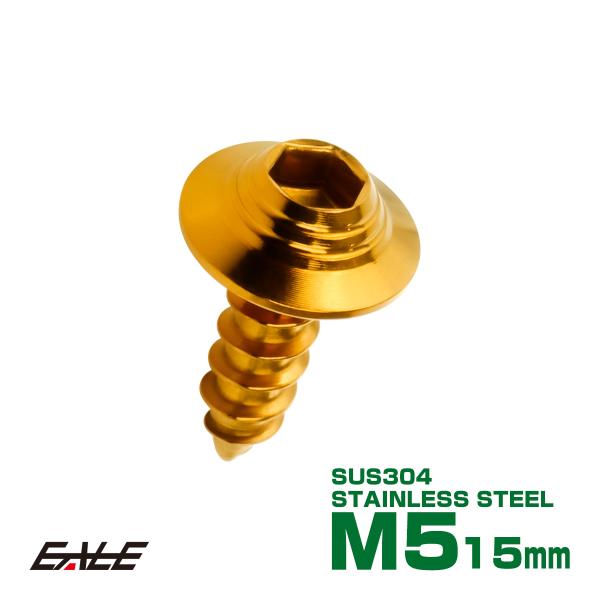 タッピングネジ M5×15mm SUS304 ステンレス シェルヘッド 六角穴 フランジ付き ネジ ...