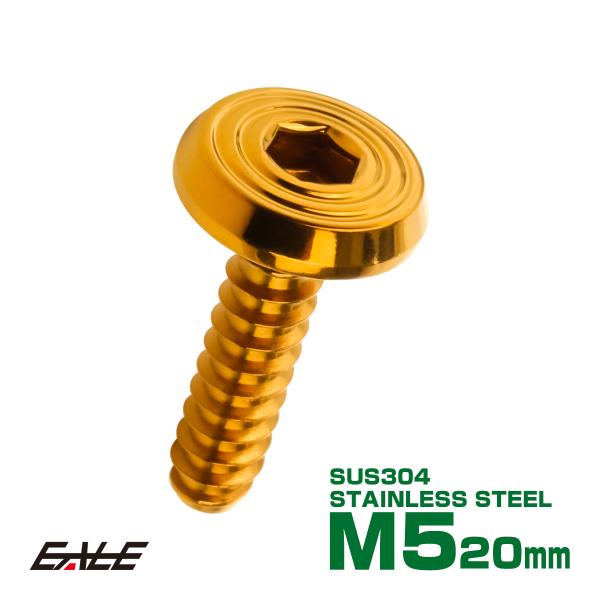 タッピングネジ M5×20mm SUS304 ステンレス シェルヘッドフラット 六角穴 フランジ付き...