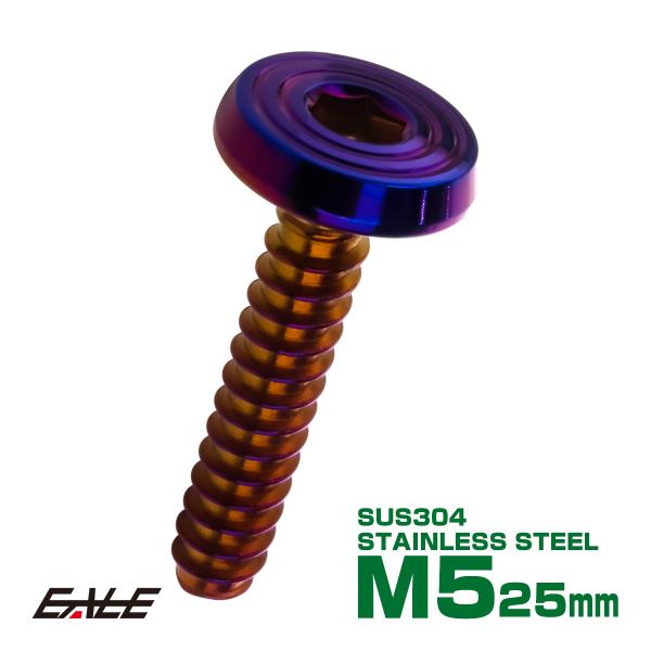 タッピングネジ M5×25mm SUS304 ステンレス シェルヘッドフラット 六角穴 フランジ付き...
