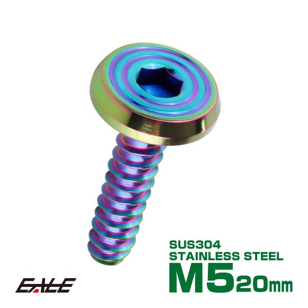 タッピングネジ M5×20mm SUS304 ステンレス シェルヘッドフラット 六角穴 フランジ付き...