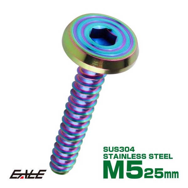タッピングネジ M5×25mm SUS304 ステンレス シェルヘッドフラット 六角穴 フランジ付き...