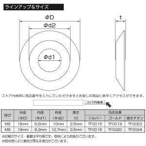 M6 ボルト座面枠付 ワッシャー 外径16mm...の詳細画像5