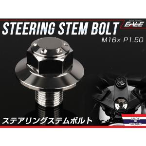 Ninja250 カワサキ ステアリング ステムボルト M16 P1.50 ホールヘッド SUSステンレス シルバー TH0150｜eale