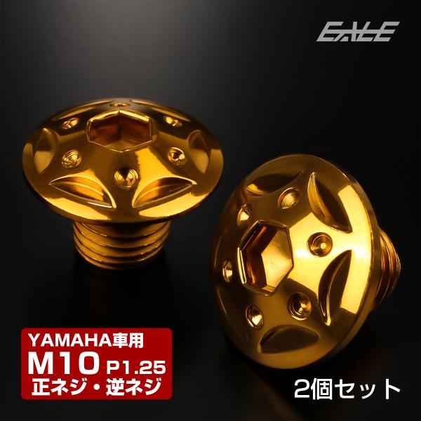 ミラーホールカバーボルト キャップ M10×10mm P1.25 正ネジ 逆ネジ 2個セット ヤマハ...