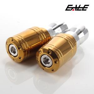 汎用 ステンレス製 バーエンドキャップ グリップエンド 対応ハンドル内径17-18mm ゴールド 2個セット TH0438