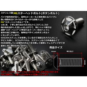 M6×25mm P1.0 スターヘッドボルト ...の詳細画像2