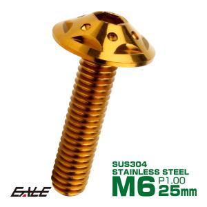 SUS304 フランジ付 ボタンボルト M6×25mm P1.0 六角穴