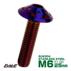 SUS304 フランジ付 ボタンボルト M6×25mm P1.0 六角穴