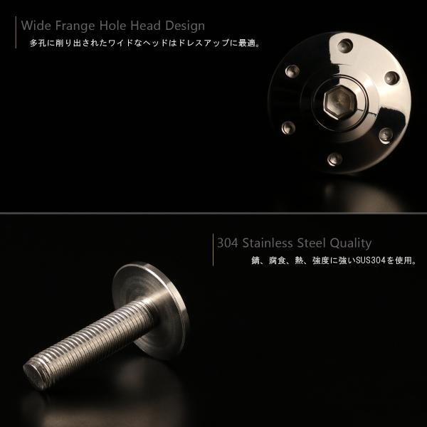 M10×40mm P1.25 ボタンボルト ワイドフランジ ホールヘッド ステンレス SUS304 ...