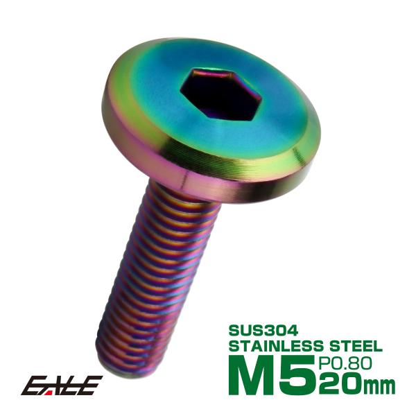 フラットヘッドボルト M5x20mm P0.8 ボタンボルト ステンレスボルト マットタイプ レイン...