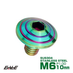 M6x10mm P1.00 シェルヘッドボルト ボタンボルト ステンレス削り出し レインボーグリーン TR0334｜eale