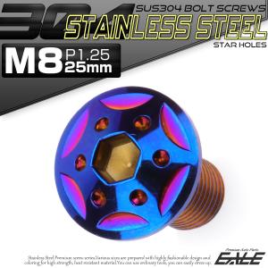 SUS304 フランジ付 ボタンボルト M8×25mm P1.25 六角穴  焼きチタン スターホールヘッド ステンレス製 TR0450｜オートパーツ専門店 EALE store