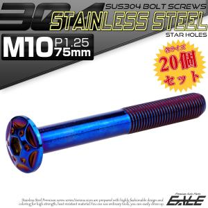 20個セット SUS304 ステンレス製 フランジ付き ボタンボルト M10×75mm P1.25 六角穴  焼きチタン スターホールヘッド TR0716-20SET｜eale