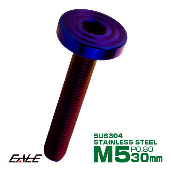 5×30mm P0.8 シェルヘッド フラット ステンレスボルト 六角穴付 マットタイプ SUS30...