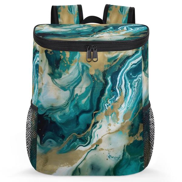 Cooler Backpack Indigo Blue Marble Travel Essentia...