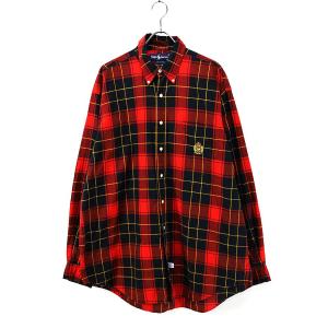 Used 90s Ralph Lauren Red×Black Check Cotton BD Shirt Size XL 古着｜ear-used-clothing