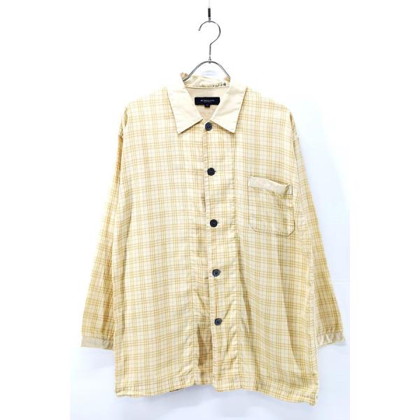 Used 00s Burberry Yellow Check pajama Shirt Size X...