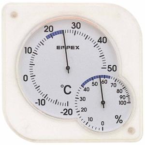 エンペックス 温度計 湿度計 アナログ シュクレミディ 置き掛け クリアホワイト TM-5601｜earth-c