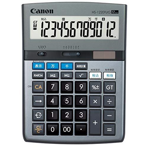 キャノン 電卓 12桁 卓上サイズ 時間計算 千万単位機能 HS-1220TUG グレー