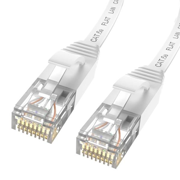 GSPOWER フラットLANケーブル cat6e 白 1.5m